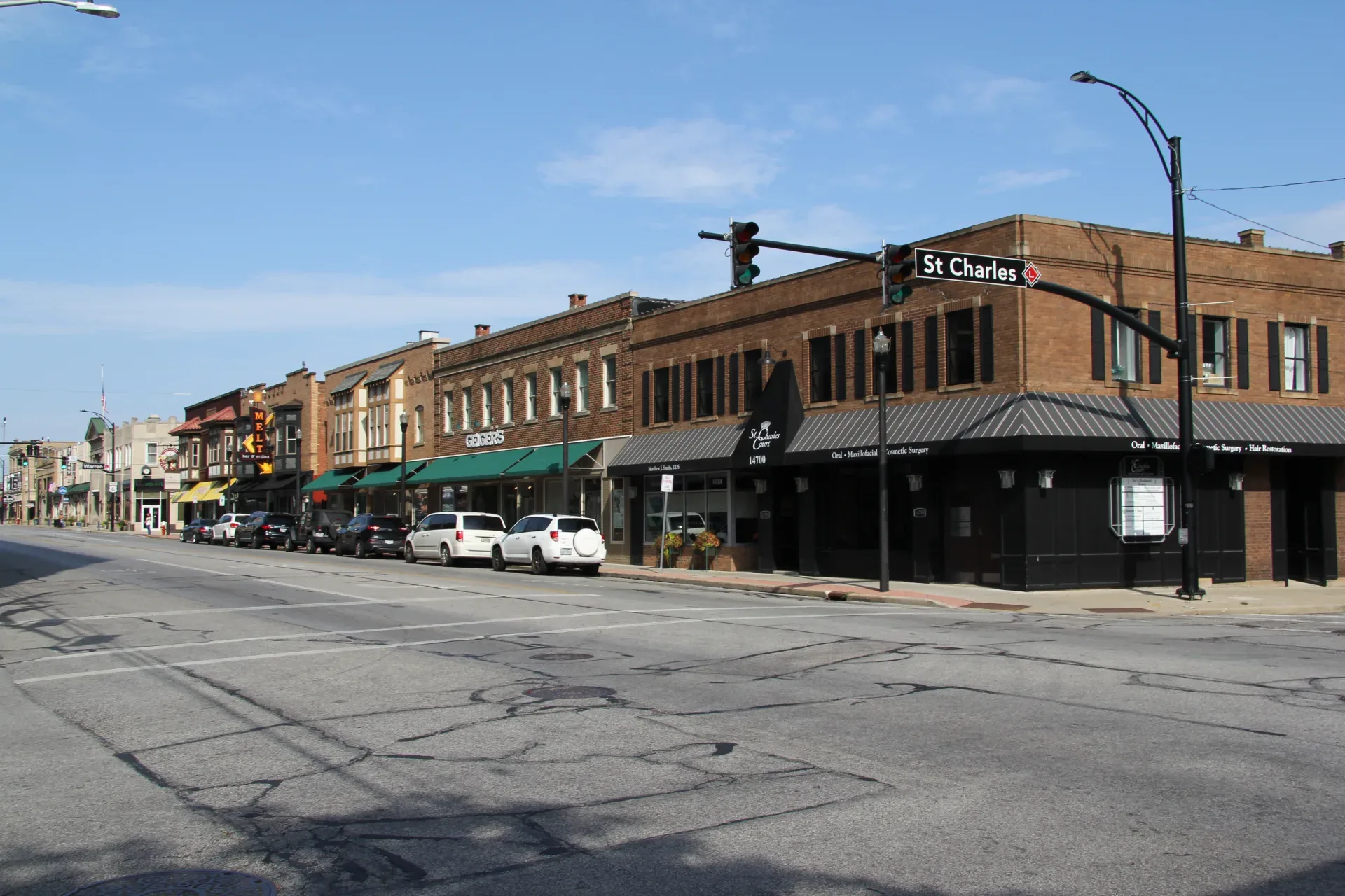 A street level view in Lakewood, OH