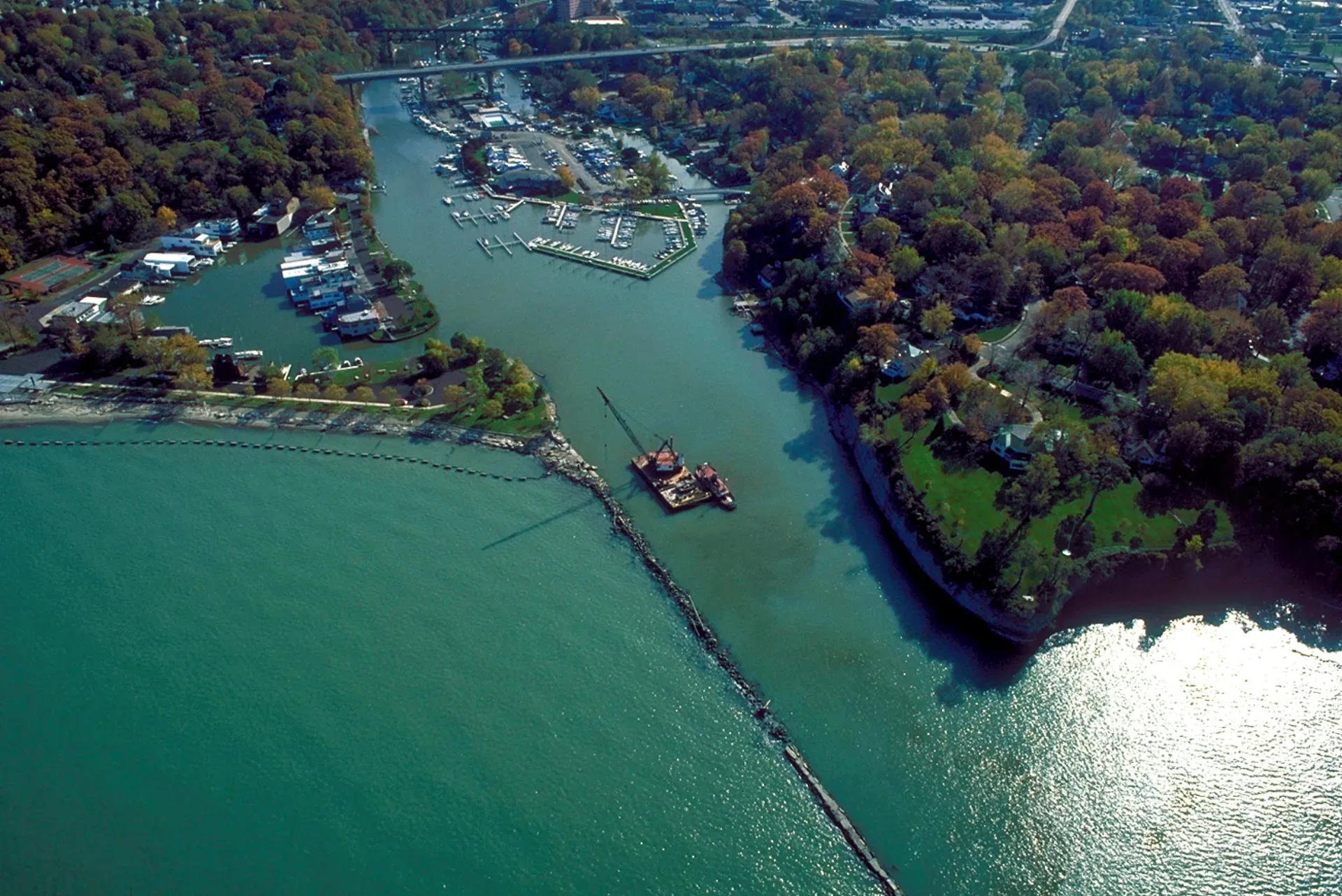 A street level view in Rocky River, OH